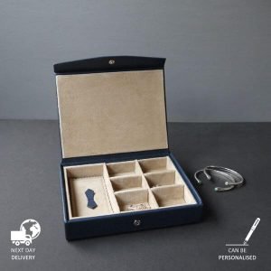 The Best Luxury Gift Ideas for Women 6 Leather Jewellery Earring Cufflink Box with Suede Lining