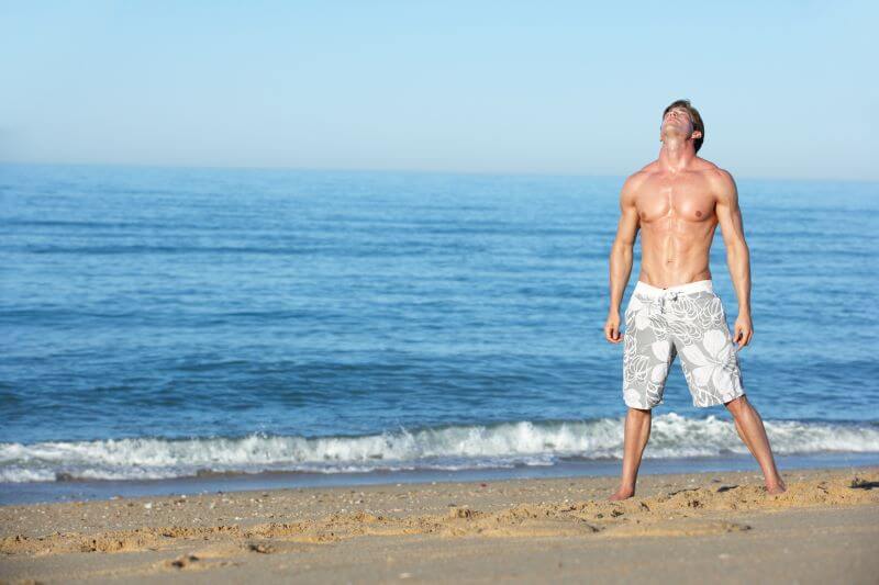 Mens Shorts for Summer: Top Trunks & Swim Shorts 2 floral shorts on the beach