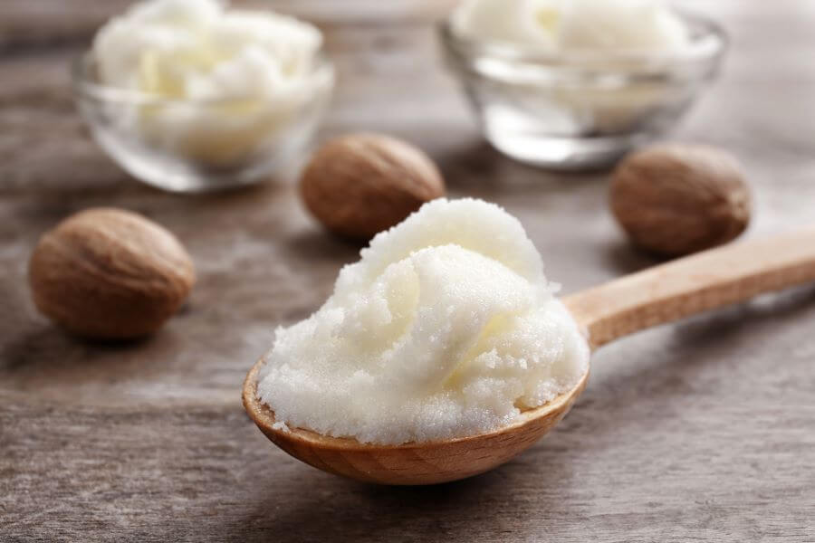 Shea Butter on wooden spoon