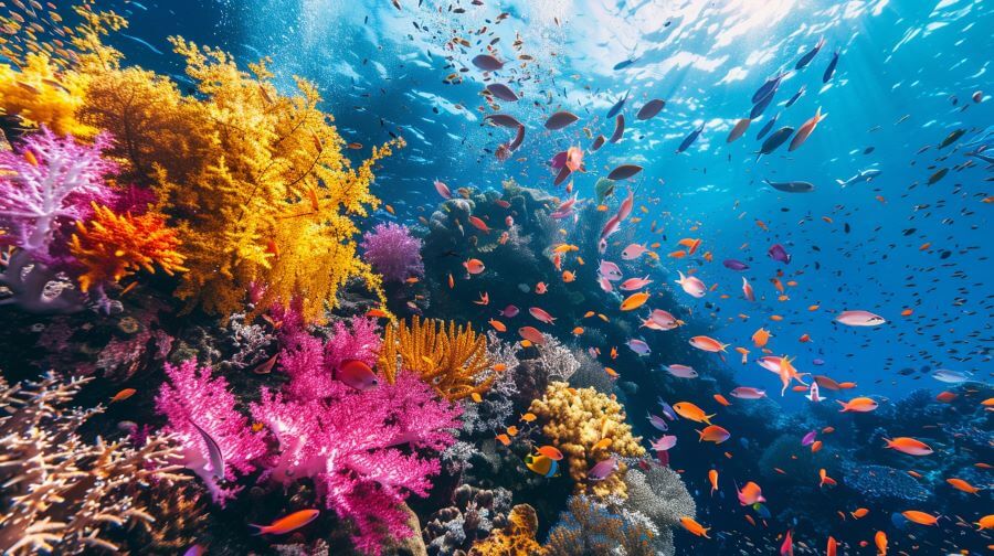 colourful reef in the sea