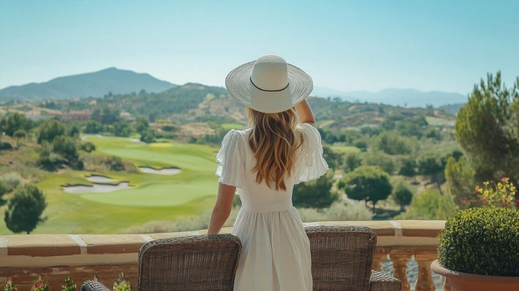 Fashion Tips for Your Golf Holiday in Spain: Stay Stylish on the Fairway 4 beautiful woman wearing sun hat and sundress