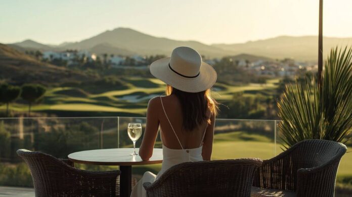 well dressed woman at golf club